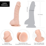 Pure Love Silicone Dildo 7.5" in Beige