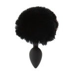 Pure Love Bunny Tail Silicone Butt Plug in Black