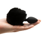 Pure Love Bunny Tail Silicone Butt Plug in Black