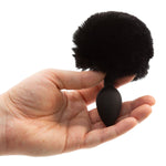 Pure Love Bunny Tail Silicone Butt Plug in Black