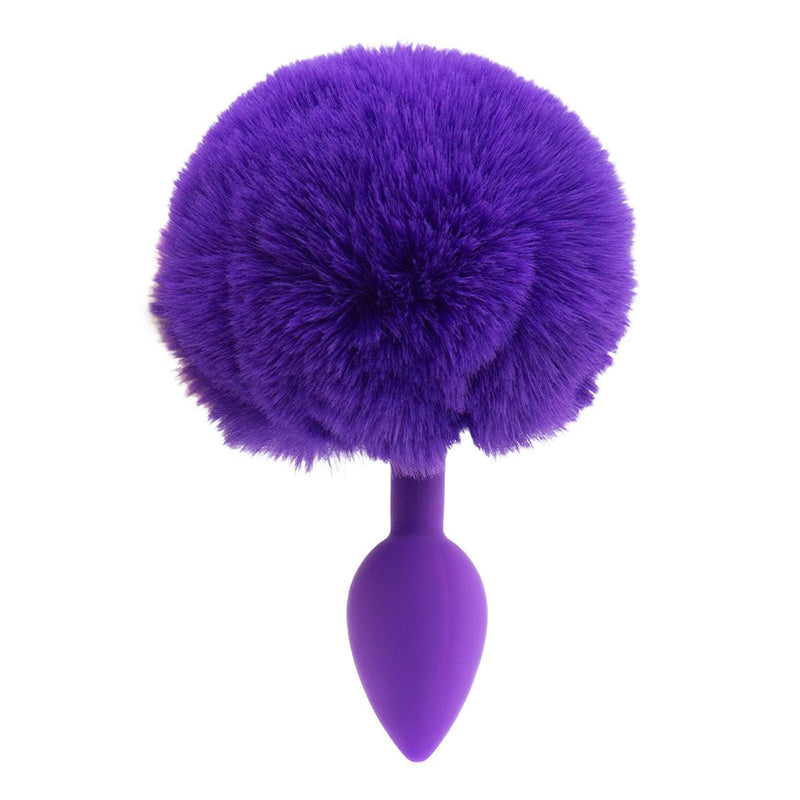 Pure Love Bunny Tail Silicone Butt Plug in Purple