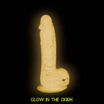 Pure Love Glow In The Dark Silicone Dildo 7.5" in Pink