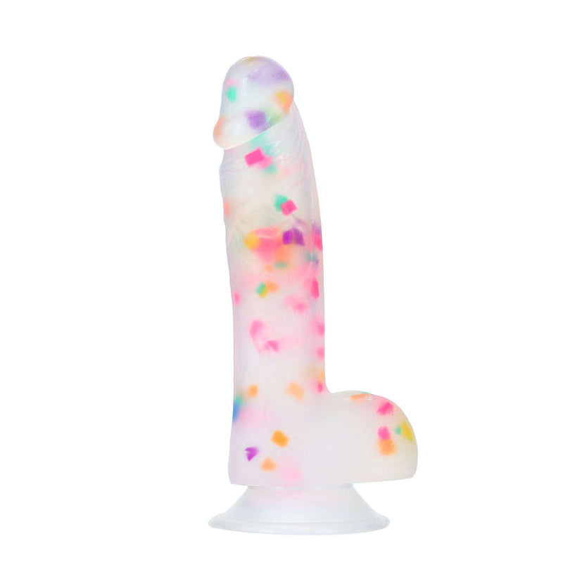 Pure Love Party Time Silicone Dildo 7.5" in Confetti