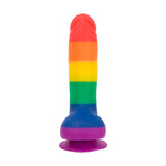 Pure Love Pride Silicone Dildo 8" in Rainbow