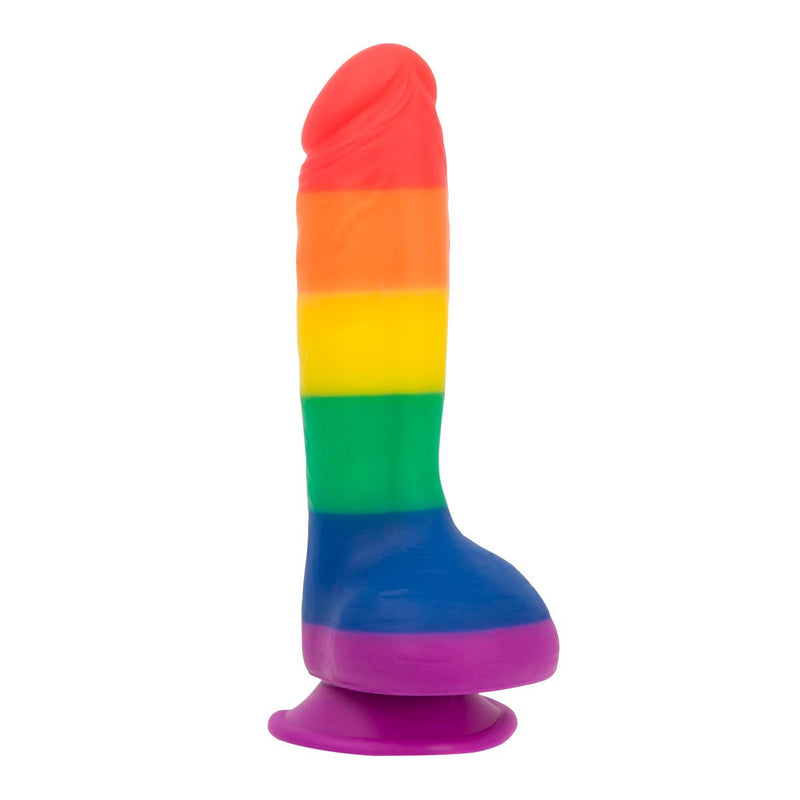 Pure Love Pride Silicone Dildo 8" in Rainbow