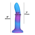 Addiction Rave 8" Glow In The Dark Dildo in Blue Purple