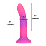 Addiction Rave 8" Glow In The Dark Dildo in Pink Purple