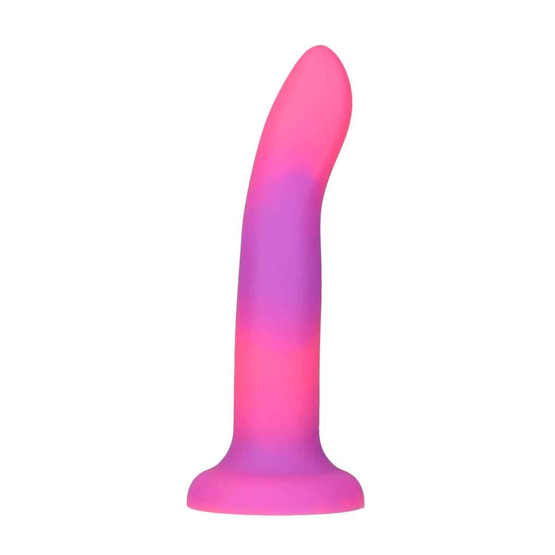 Addiction Rave 8" Glow In The Dark Dildo in Pink Purple