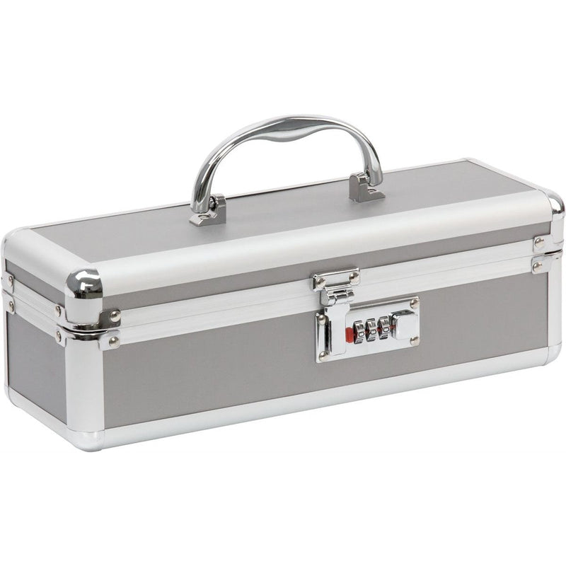 Lockable Medium Vibrator Case in Silver - Red Mansion