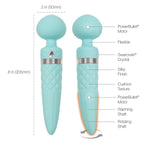 Pillow Talk Sultry Massage Wand Vibrator in Teal