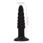 Spiral Silicone Butt Plug in Black