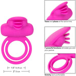 Calexotics Dual Clit Flicker Vibrating Cock Ring in Pink