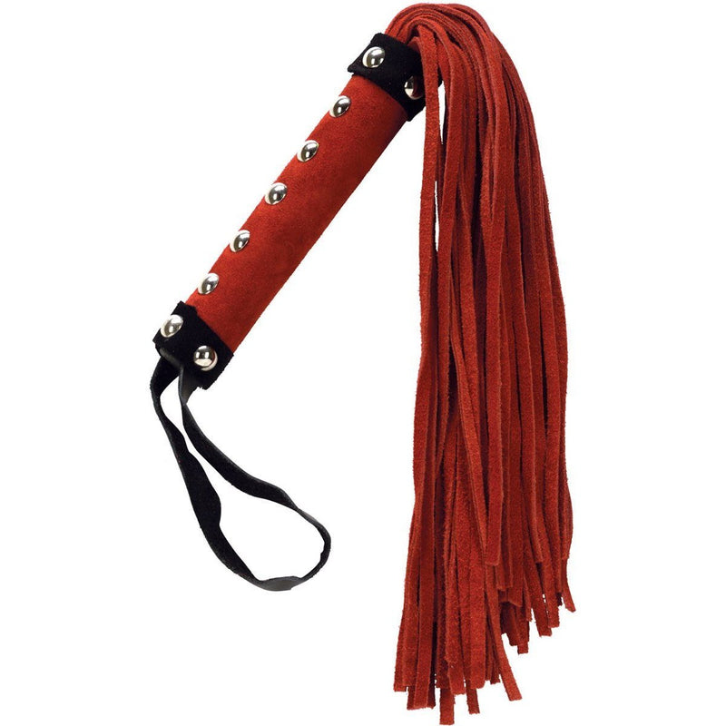 Punishment Large Studded Whip in Red