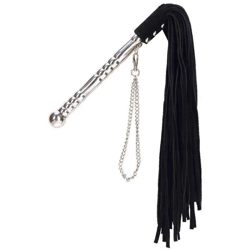 Punishment Black Flogger with Silver Handle