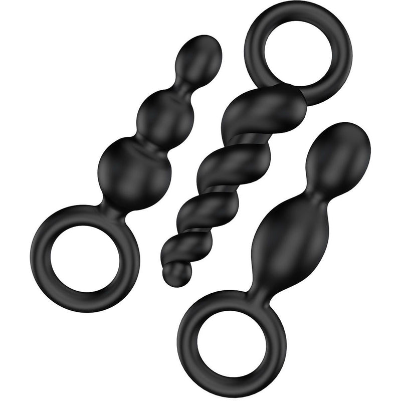 Satisfyer Plugs 3 Piece Pack in Black