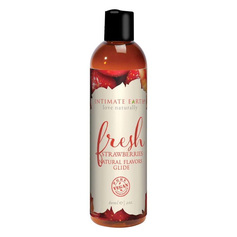 Intimate Earth Natural Flavours  Lube 2 oz in Fresh Strawberries