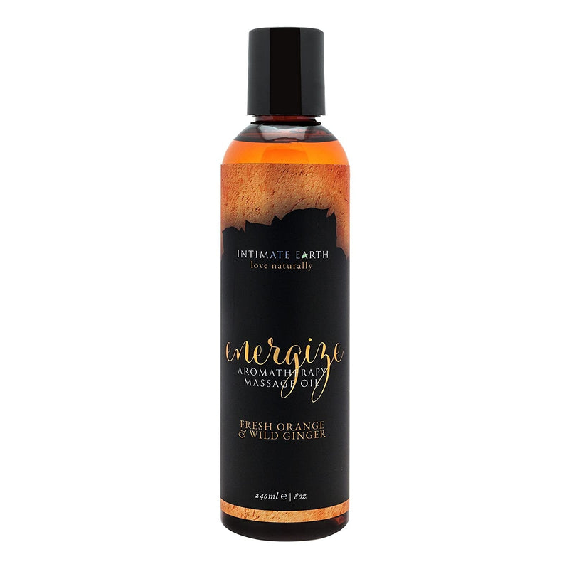 Intimate Earth Energize Massage Oil 4 oz in Fresh Orange & Wild Ginger