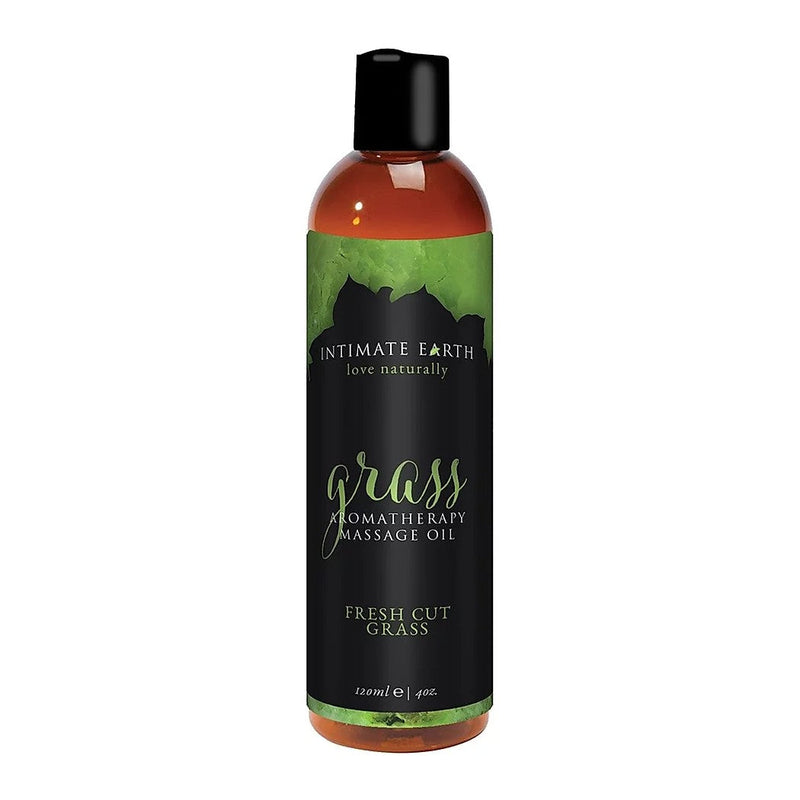 Intimate Earth Grass Massage Oil 4 oz in Fresh Cut Grass