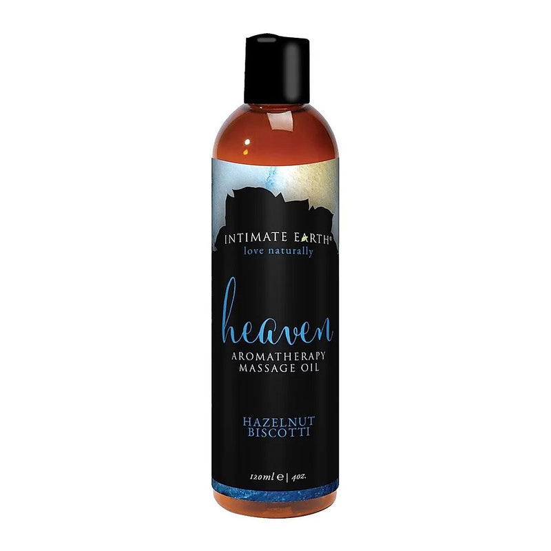 Intimate Earth Heaven Massage Oil 4 oz in Hazelnut Biscottii