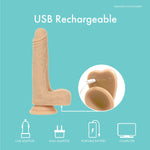 Pure Love Crazy Guy Thrusting, Vibrating & Rotating Ivory Dildo 7" with Remote