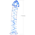 Kinx Spiralled Ice G-Spot Glass Dildo - Red Mansion