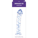 Kinx Spiralled Ice G-Spot Glass Dildo - Red Mansion