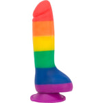 Addiction Justin 8" Silicone Dildo in Rainbow - Red Mansion