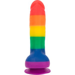 Addiction Justin 8" Silicone Dildo in Rainbow - Red Mansion