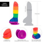 Addiction Justin 8" Silicone Dildo in Rainbow - Red Mansion