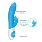 The Kissing Rabbit Vibrator in Aqua Blue - Red Mansion