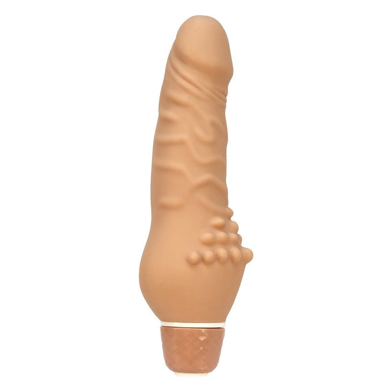 Mini Silicone Classic Clitterific Vibrating Dildo 5" in Ivory