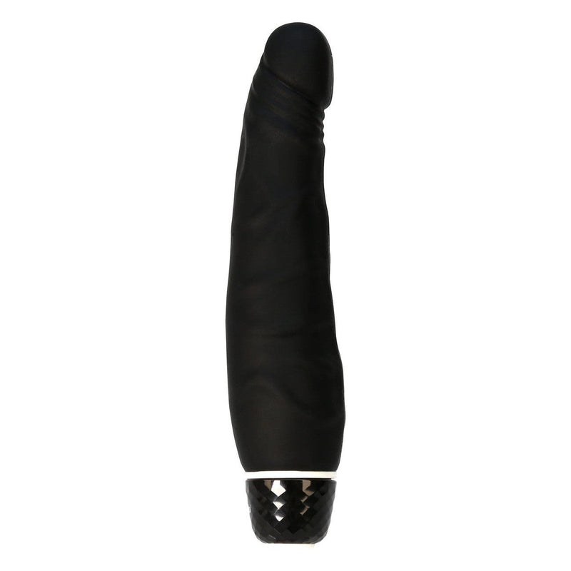 Mini Silicone Classic Slim Vibrating Dildo 5" in Black