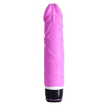 Silicone Classic Vibrating Dildo 7" in Pink