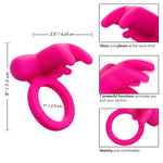 Triple Clit Flicker Vibrating Penis Ring in Pink