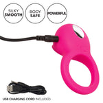 Teasing Tongue Enhancer Vibrating Cock Ring in Pink