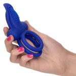 Calexotics Dual Pleaser Enhancer Vibrating Cock Ring in Purple