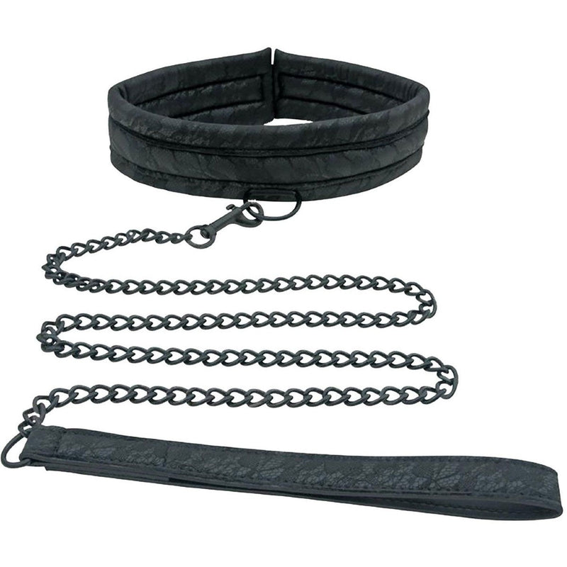 Sportsheets Sincerely Lace Collar & Leash in Black