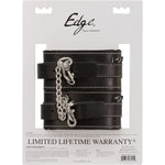 Edge Lined Leather Ankle Restraints in Black - Red Mansion