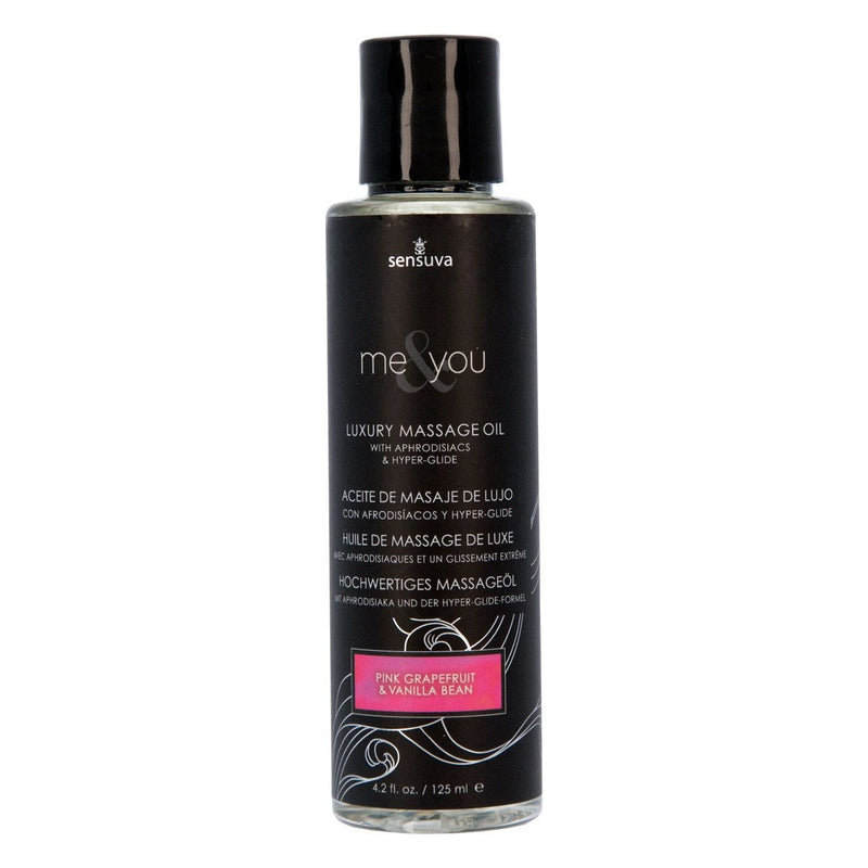 Sensuva Me & You Massage Oil 4.2 oz in Pink Grapefruit & Vanilla Bean