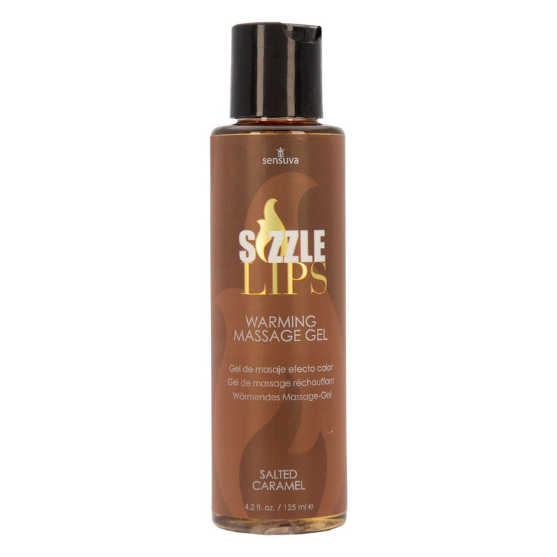 Sensuva Sizzle Lips Warming Massage Gel 4.2 oz in Salted Caramel