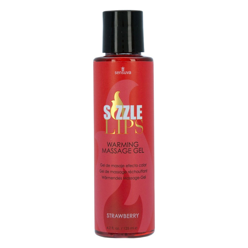 Sensuva Sizzle Lips Warming Massage Gel 4.2 oz in Strawberry